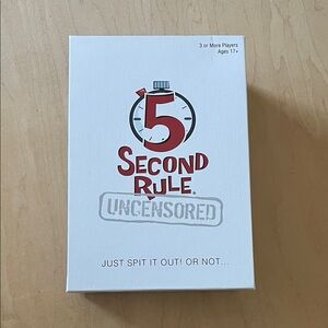 5 Second Rule Uncensored Card Game - Red and White